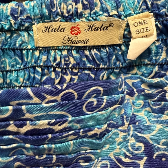 Blue Patterned Women's Dress - Picture 4 of 4